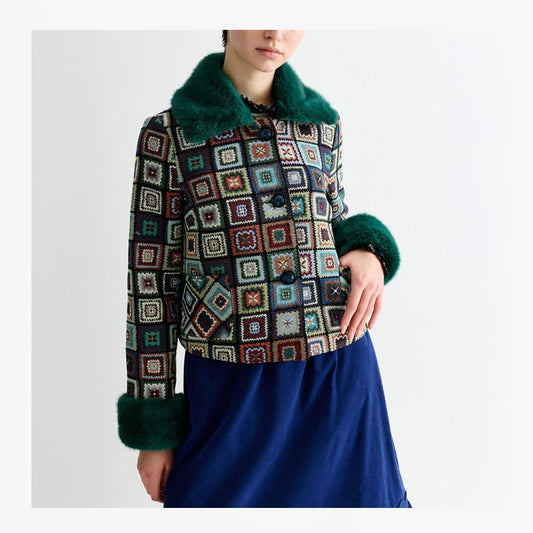 - Kent 70's Patch Jacquard Jacket