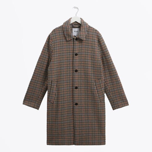 - Stan Houndstooth Check Coat - Natural