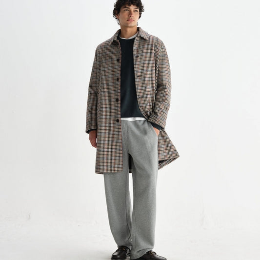- Stan Houndstooth Check Coat - Natural