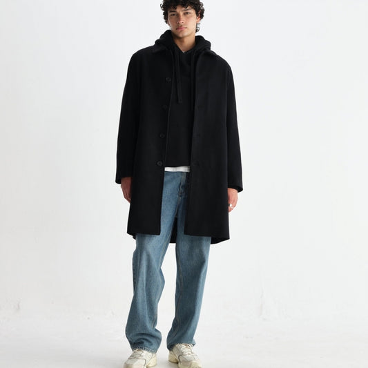 - Stan Wool Twill Coat - Black