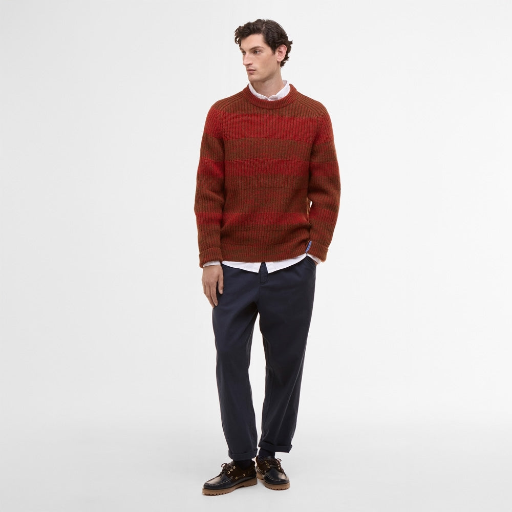 - Saddle Crew Neck Sweater - Red