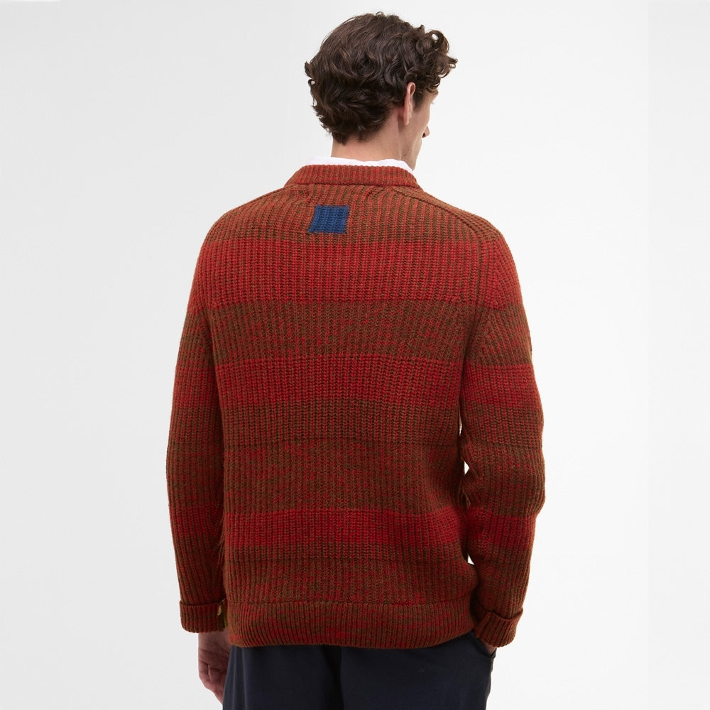 - Saddle Crew Neck Sweater - Red