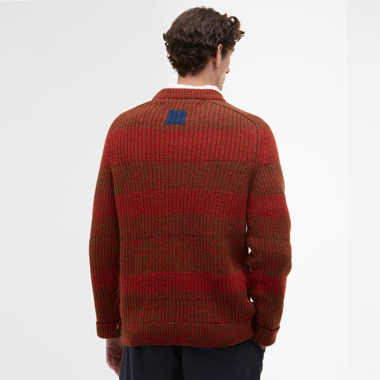 - Saddle Crew Neck Sweater - Red