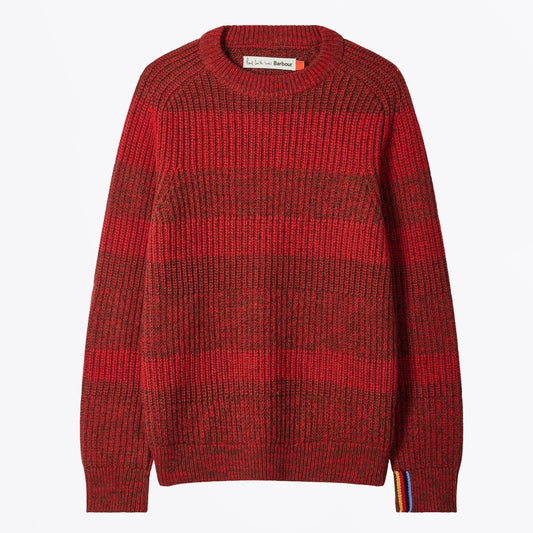 - Saddle Crew Neck Sweater - Red