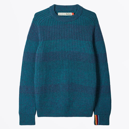 - Saddle Crew Neck Sweater - Rosette Blue