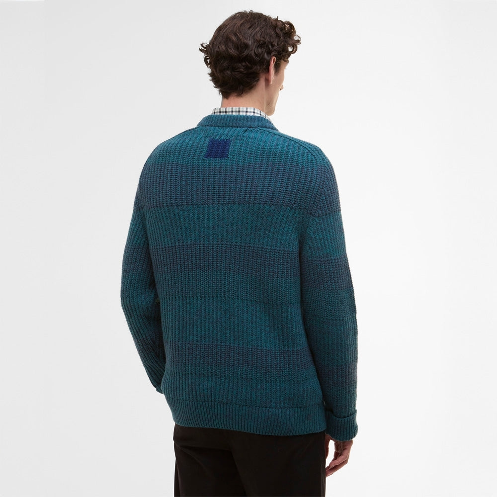 - Saddle Crew Neck Sweater - Rosette Blue