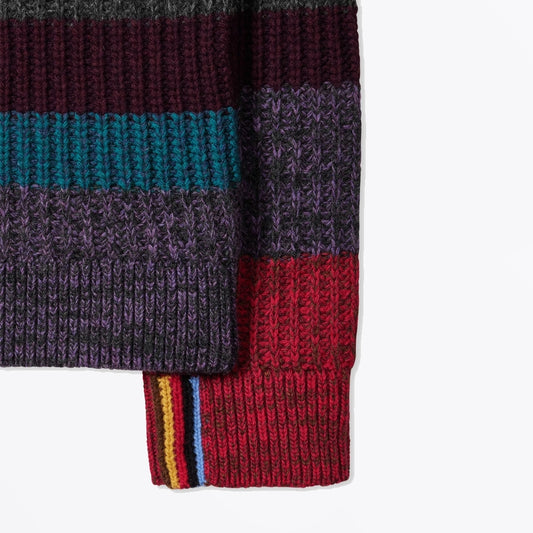 - Multi Striped Crew Neck Sweater