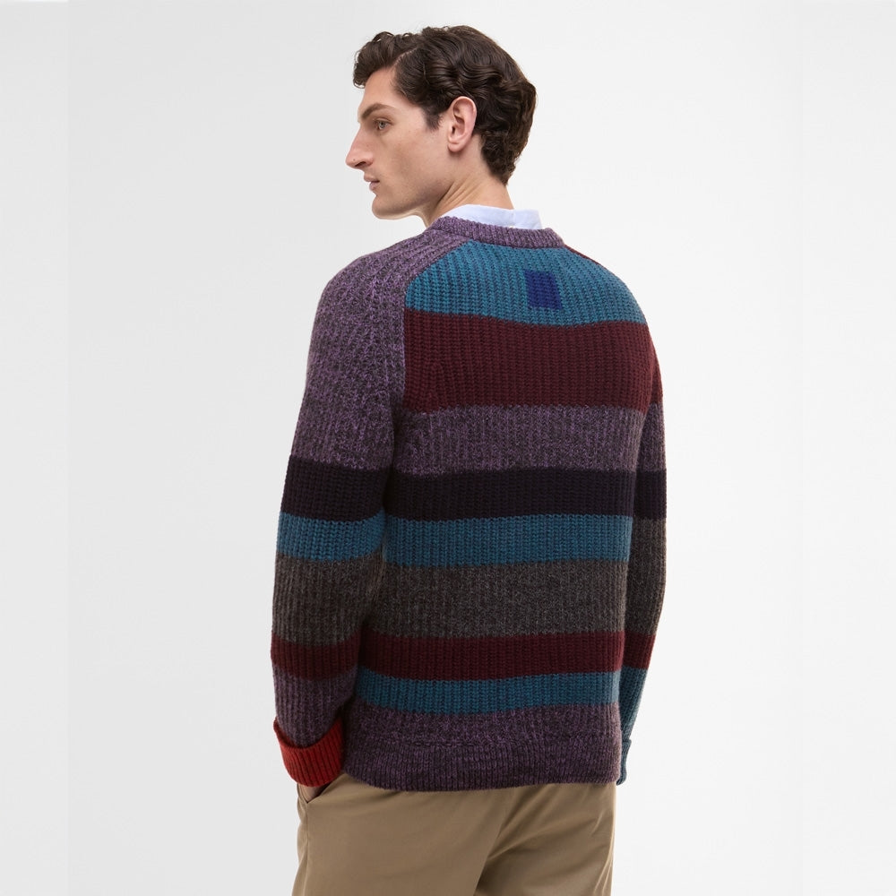 - Multi Striped Crew Neck Sweater