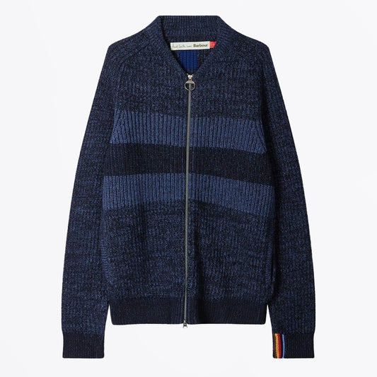 - Knitted Bomber Cardigan - Navy