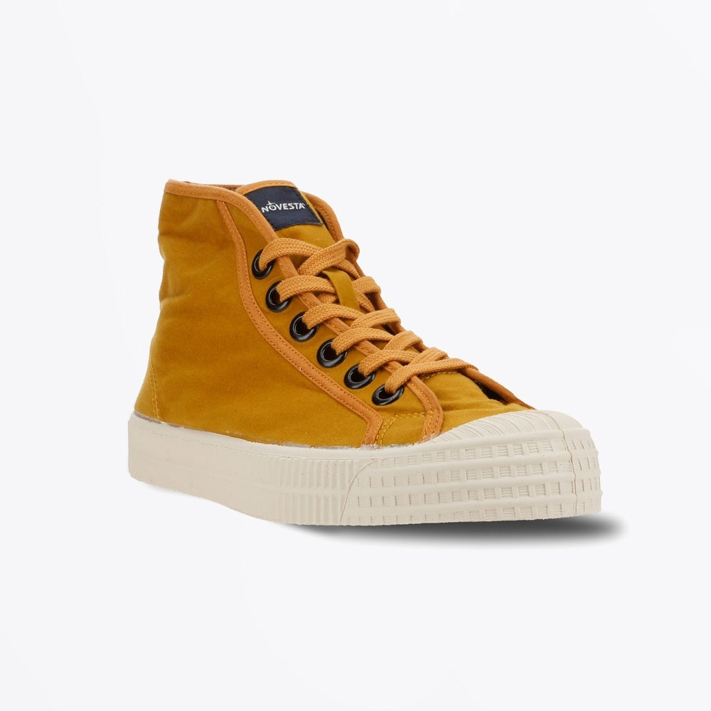 - Star Dribble Wax Cotton Sneakers - Mustard