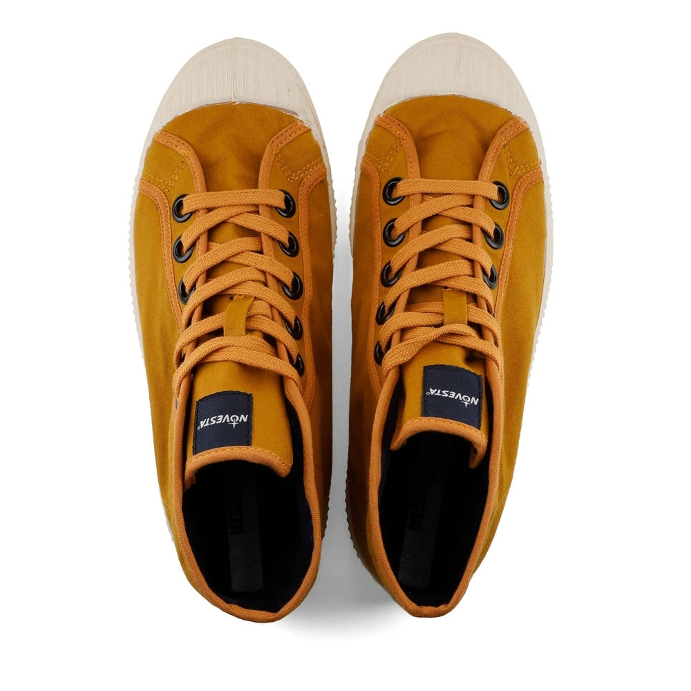 - Star Dribble Wax Cotton Sneakers - Mustard
