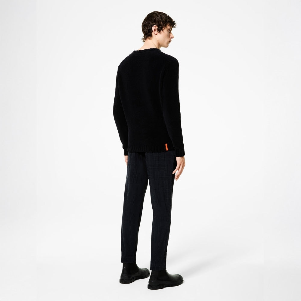 - Cinematt Round Knitted Jumper - Black