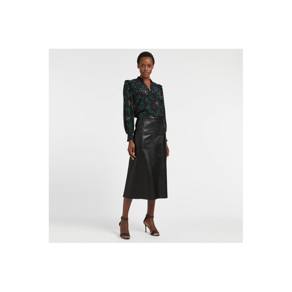 - Tiana Leather Skirt - Black