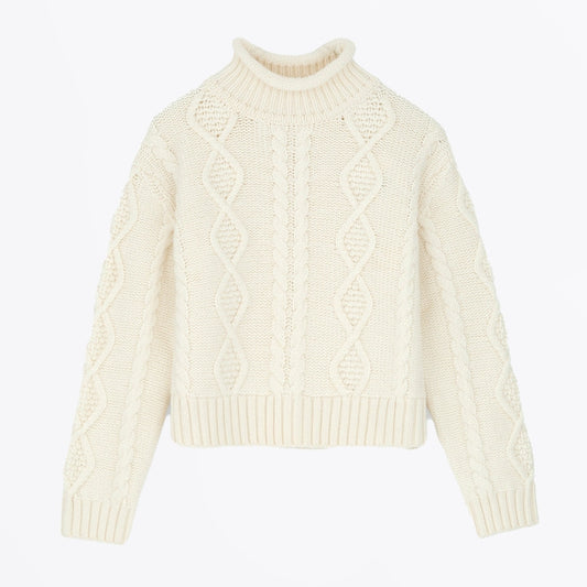 - White Sun 0-Neck Jumper - Ecru