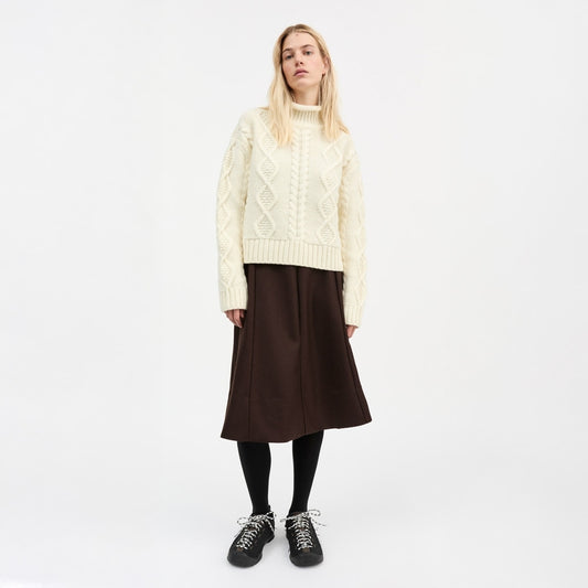 - White Sun 0-Neck Jumper - Ecru