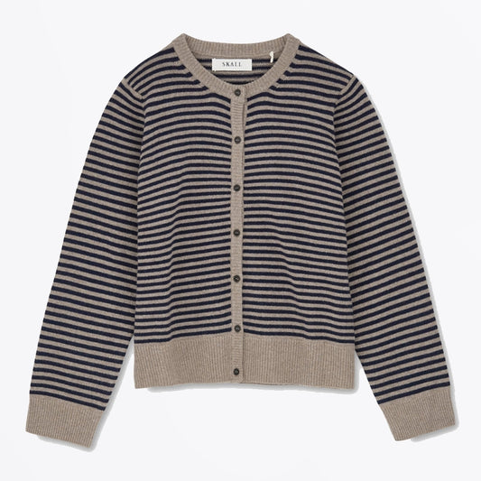 - Senna Cardigan - Brown/Navy Stripe