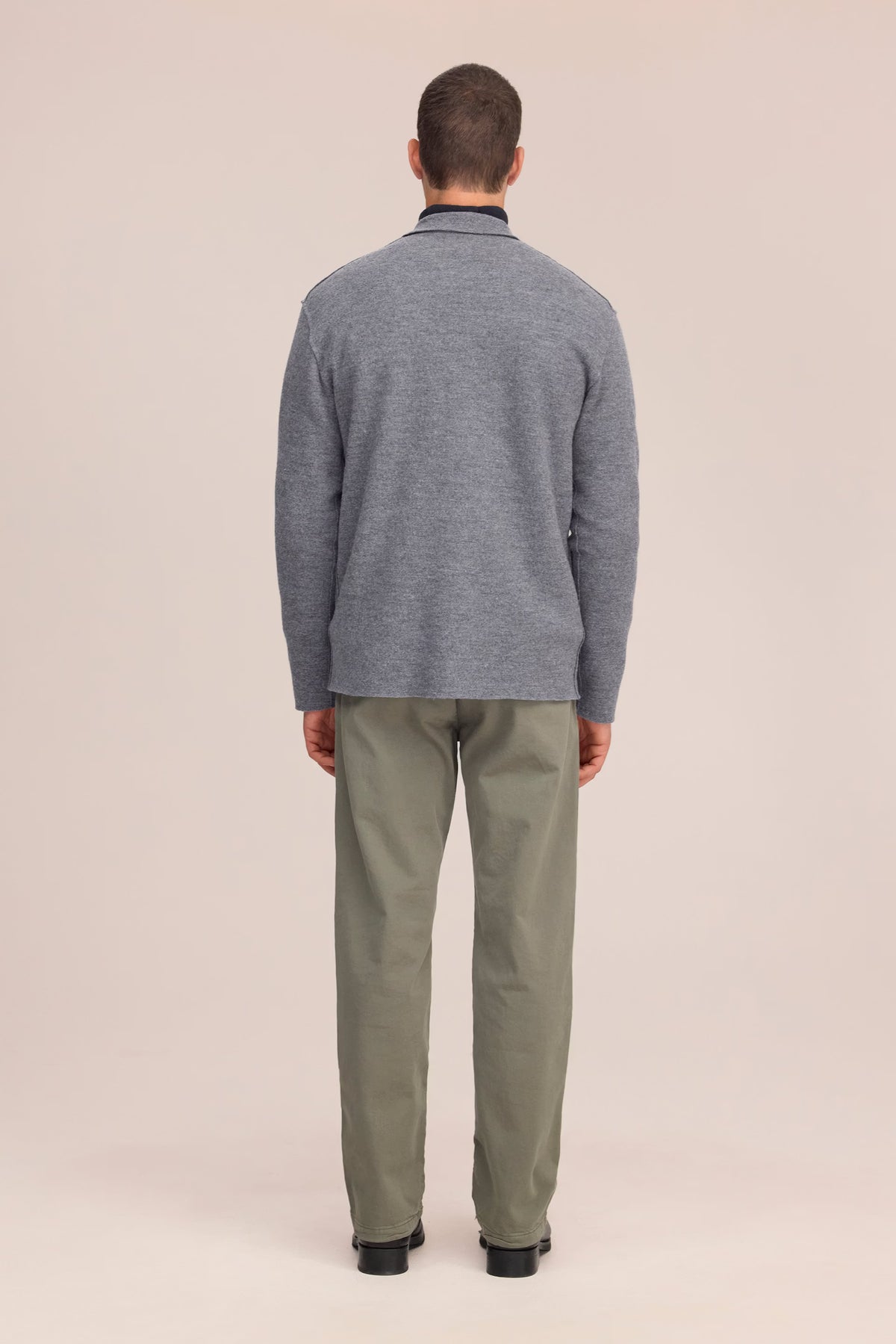 NN07 Jonas Boiled Merino Wool Overshirt - Dark Grey Melange