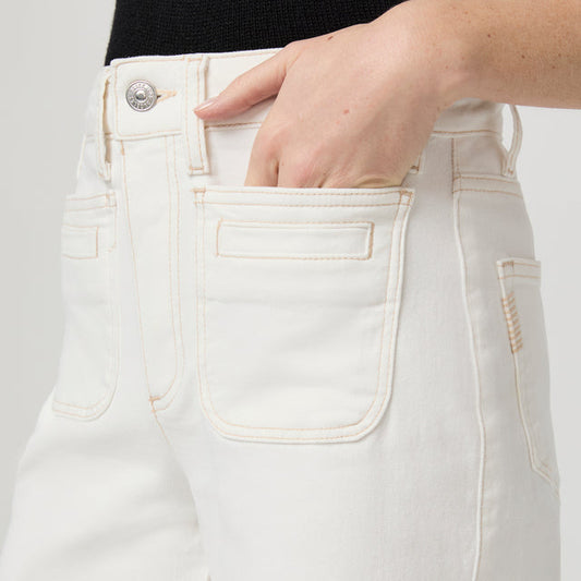 Anessa Ankle Wide Leg Jeans - Toasted Ecru