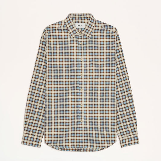 Deon - Leno Weave shirt -  Blue Check