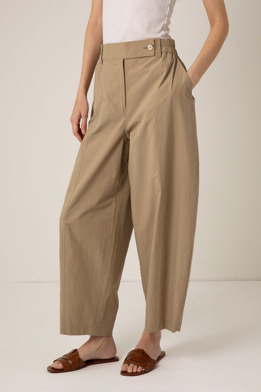 Thea Barrel Leg Trouser - Sand