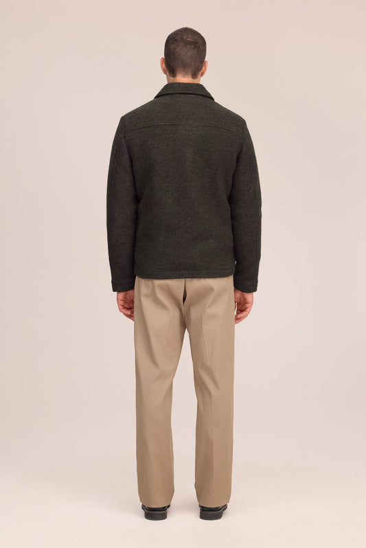 Gael Wool Check Jacket - Dark Army