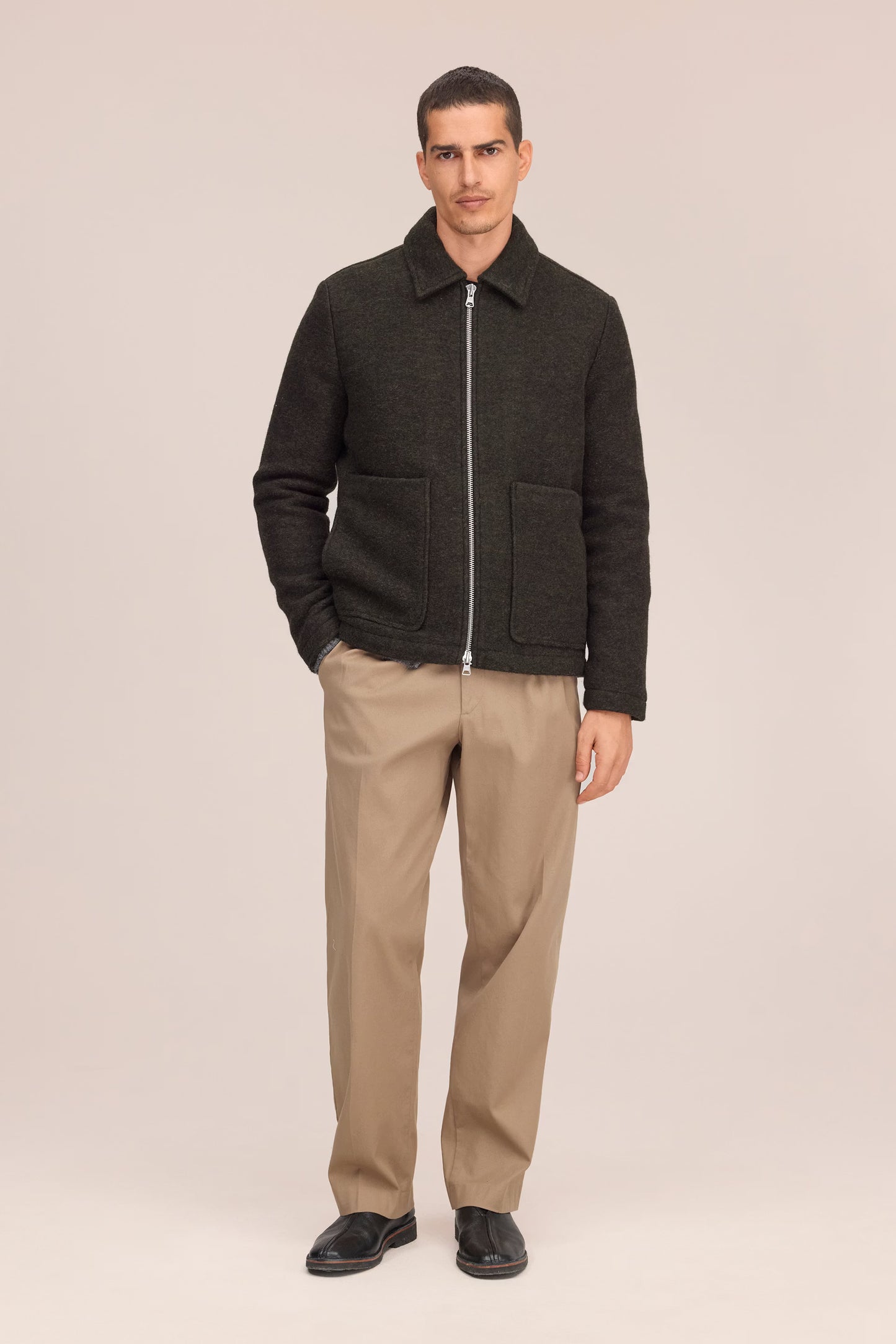 Gael Wool Check Jacket - Dark Army