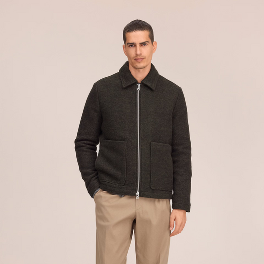 Gael Wool Check Jacket - Dark Army
