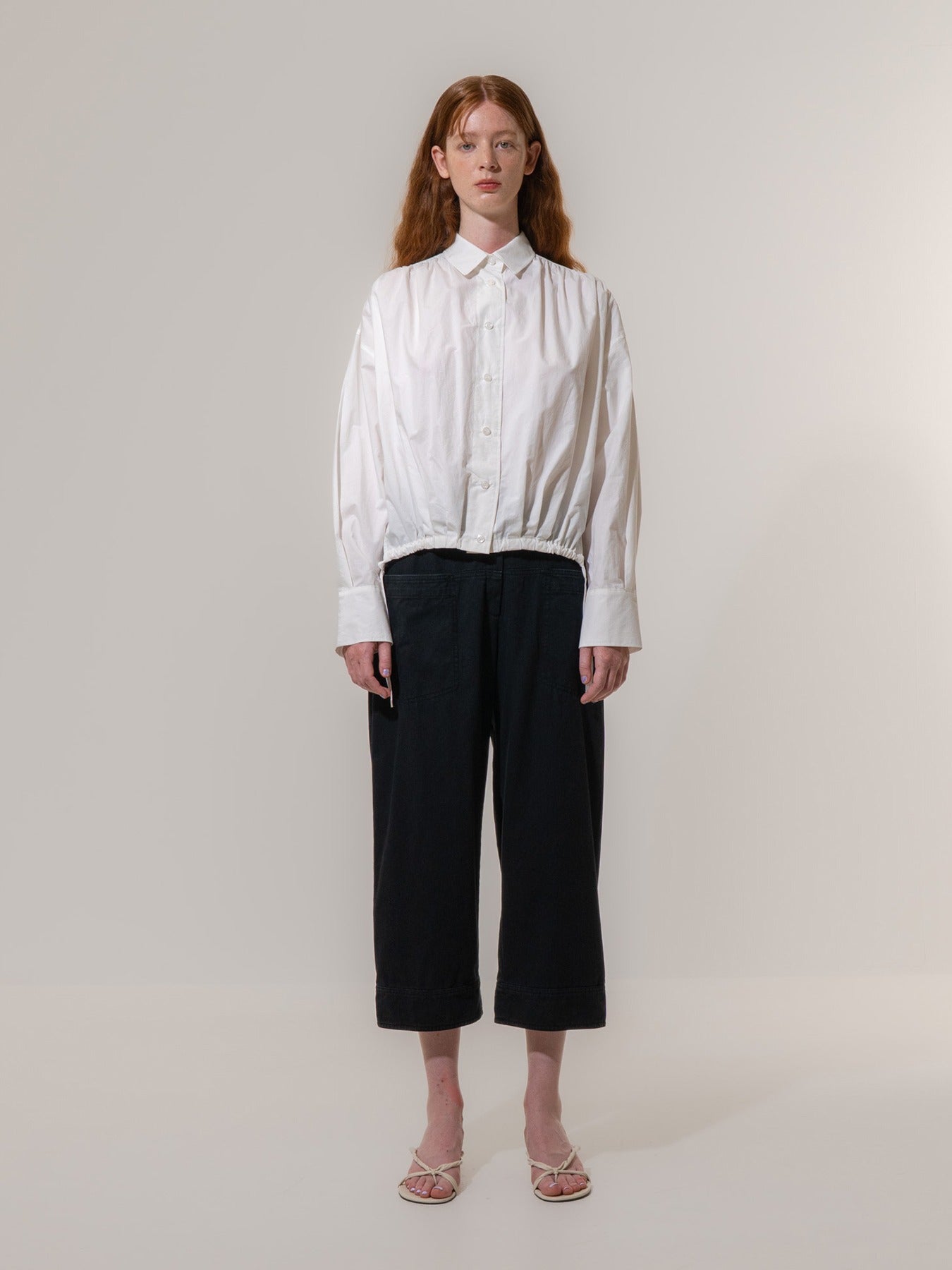 Pleated Volume Shirt - White
