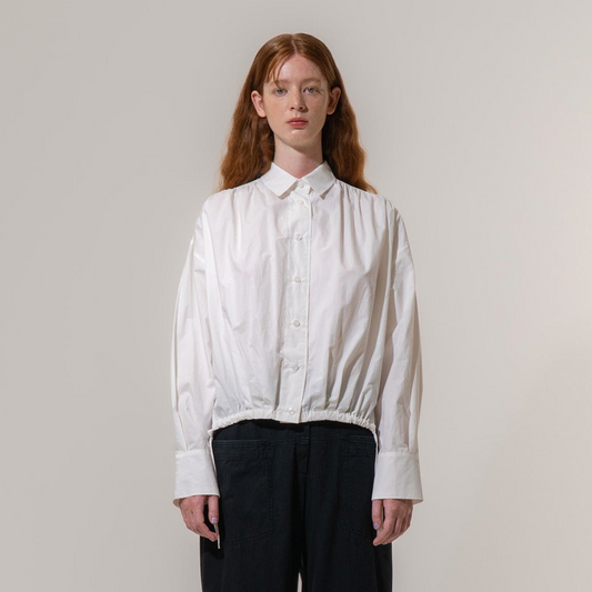 Pleated Volume Shirt - White
