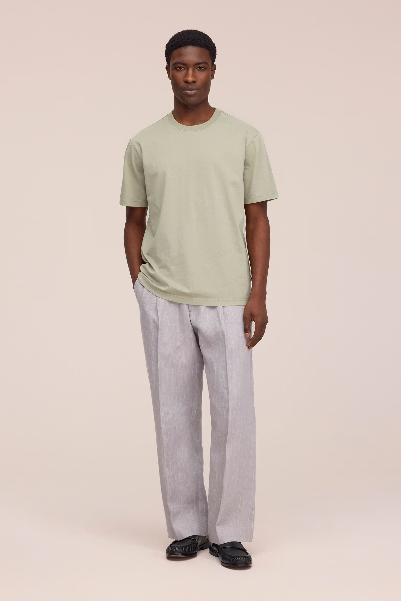 NN07 Adam Casual Pima Cotton T-Shirt - Sage Green