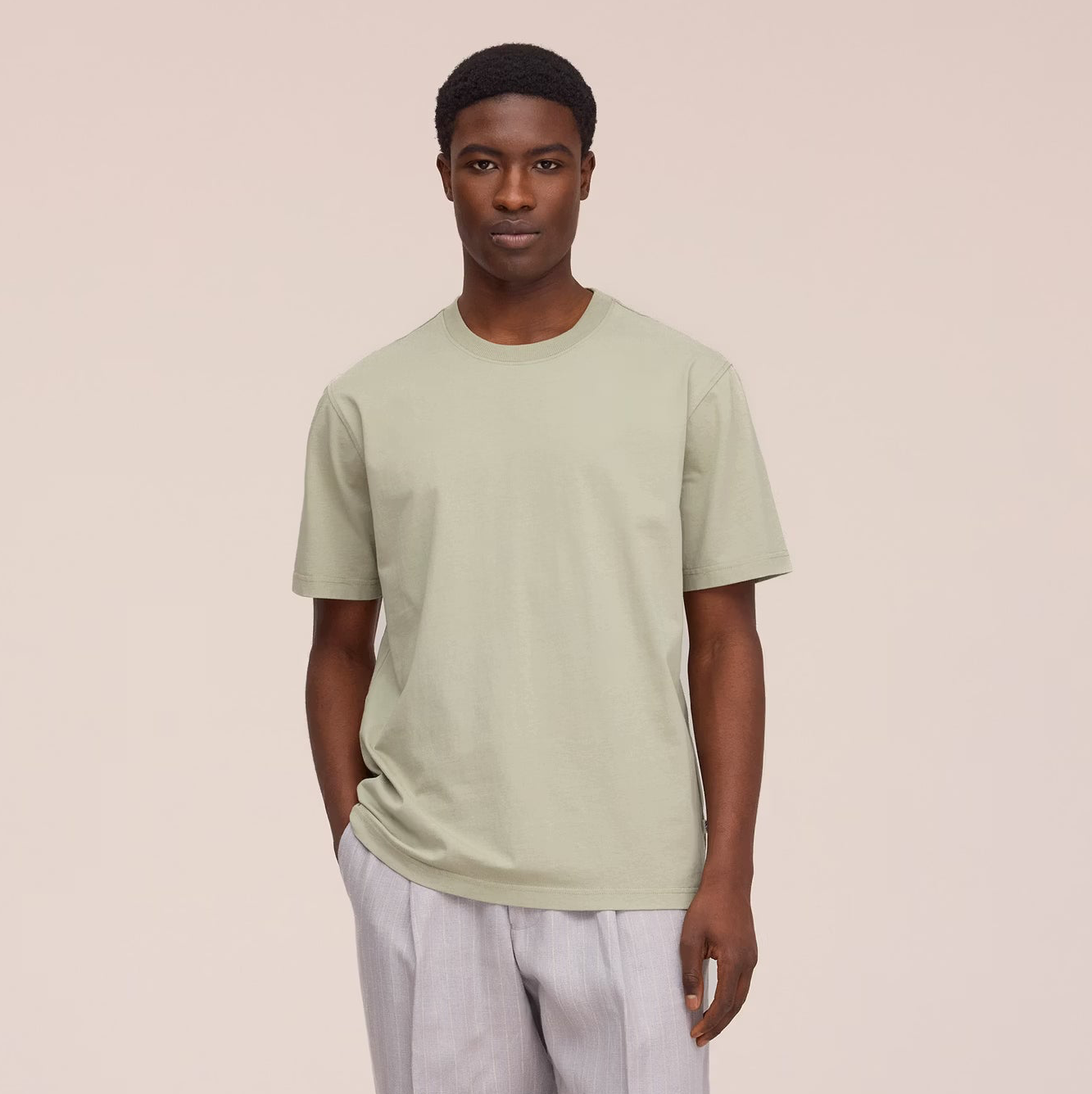 Adam Casual Pima Cotton T-Shirt - Sage Green