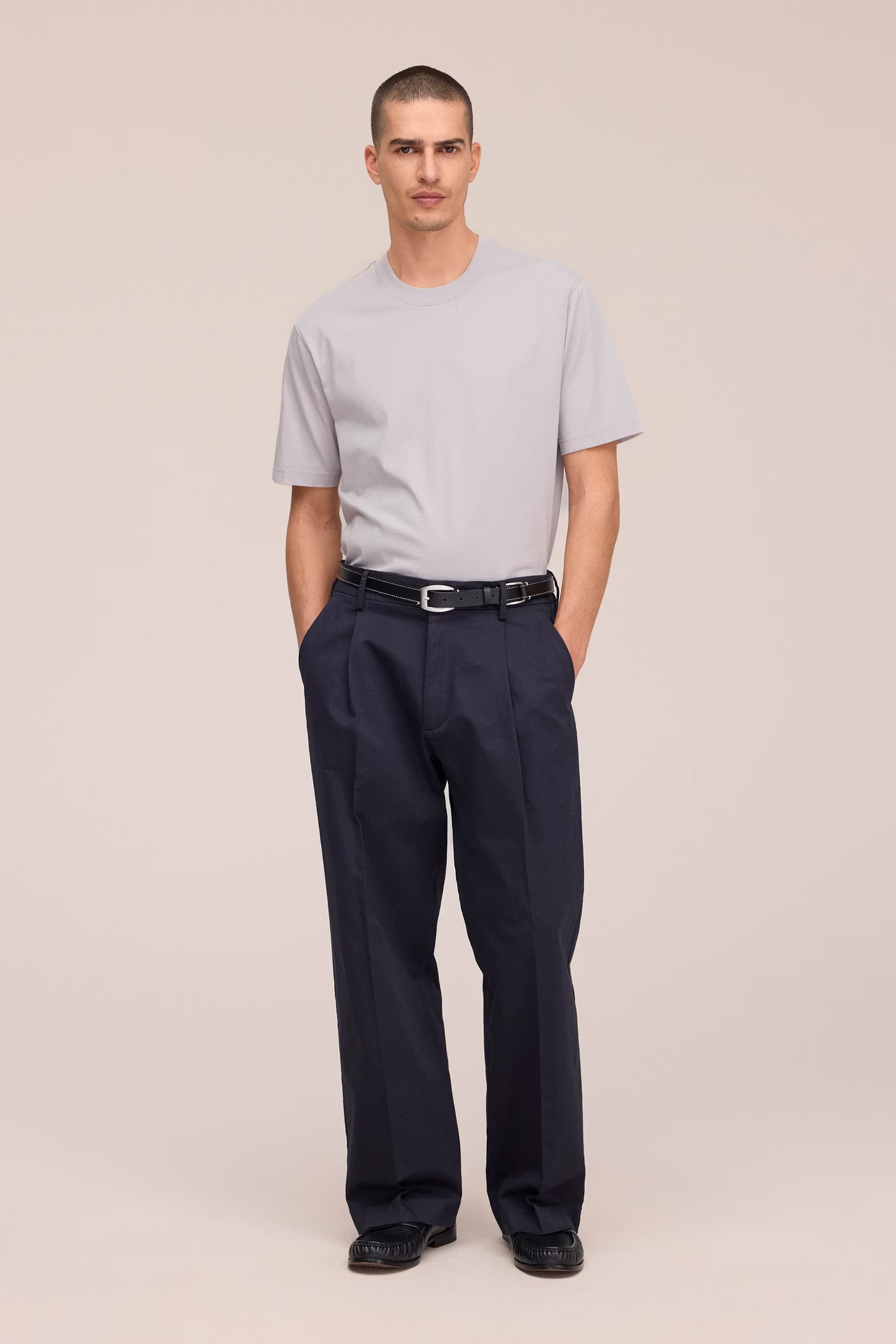 Adam Casual Pima Cotton T-Shirt - Moon Dust