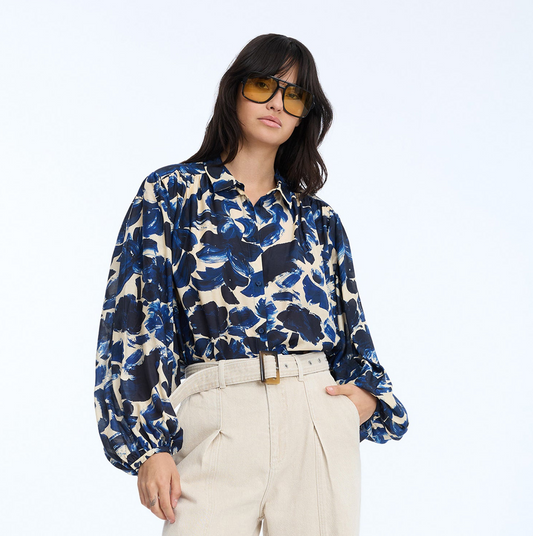 Lynx Top - Print Indigo