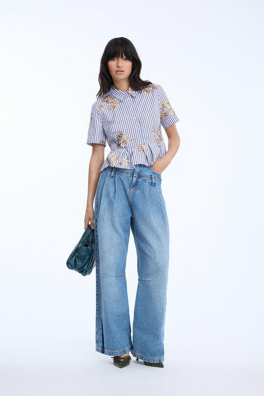 Nuriana Top - Stripe White
