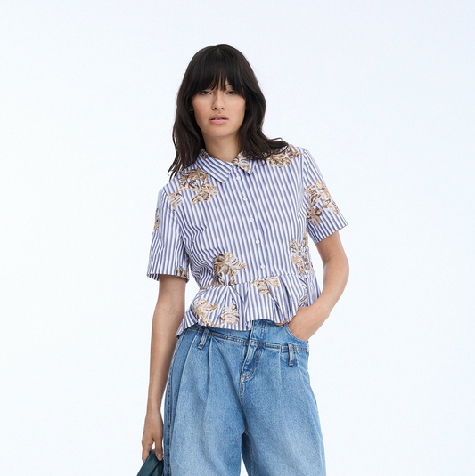 Nuriana Top - Stripe White