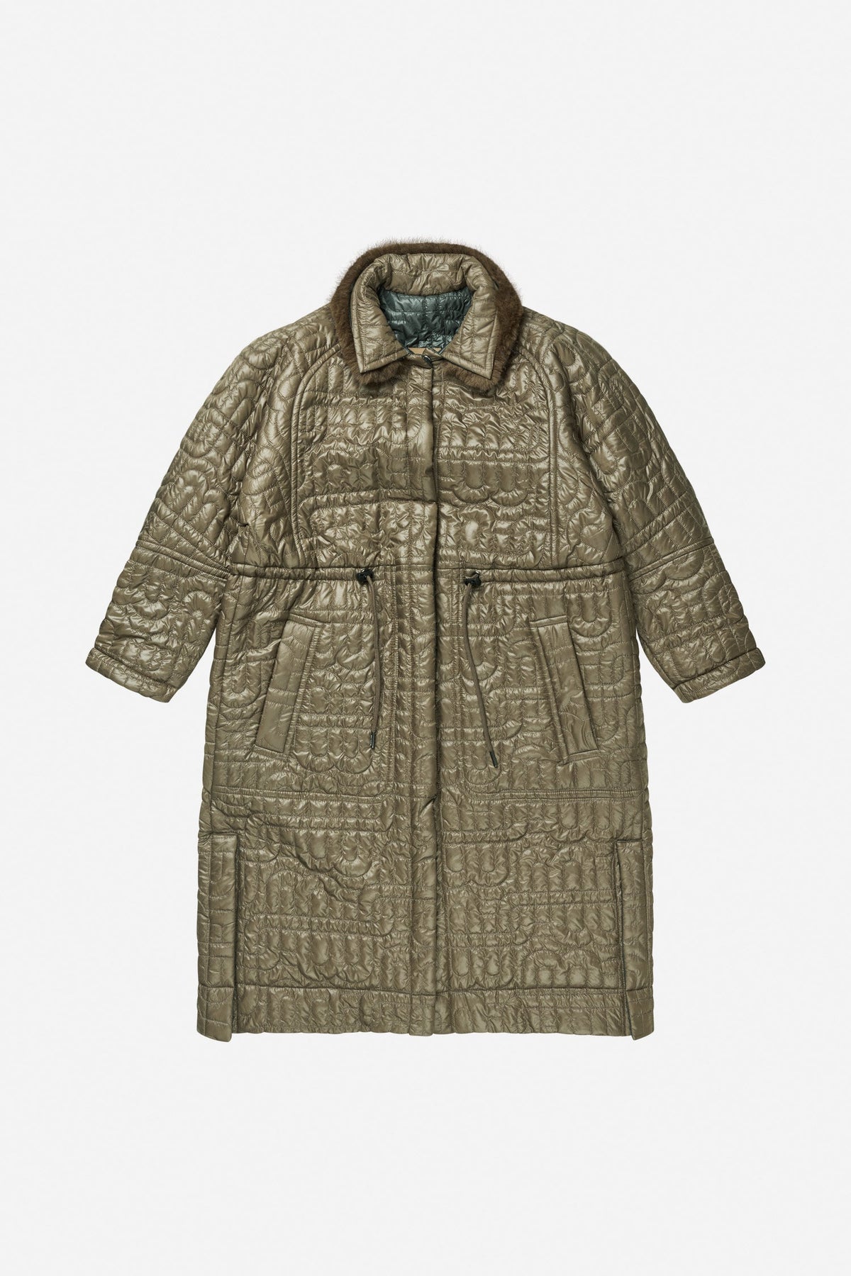Verger Quilted Coat - Mix Charcoal