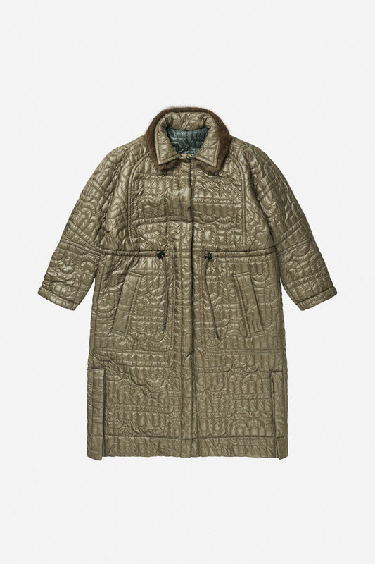 Verger Quilted Coat - Mix Charcoal