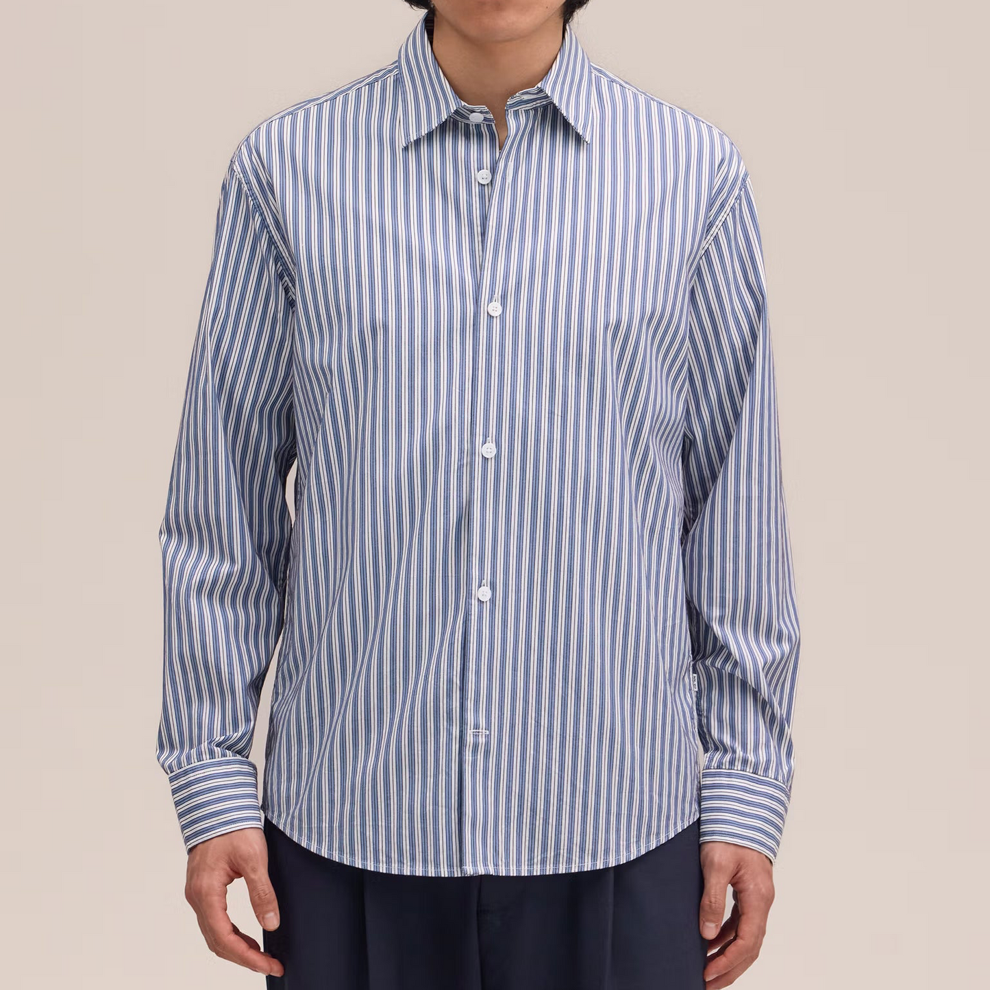 Freddy PKT Smooth Cotton Shirt - Sea Stripe