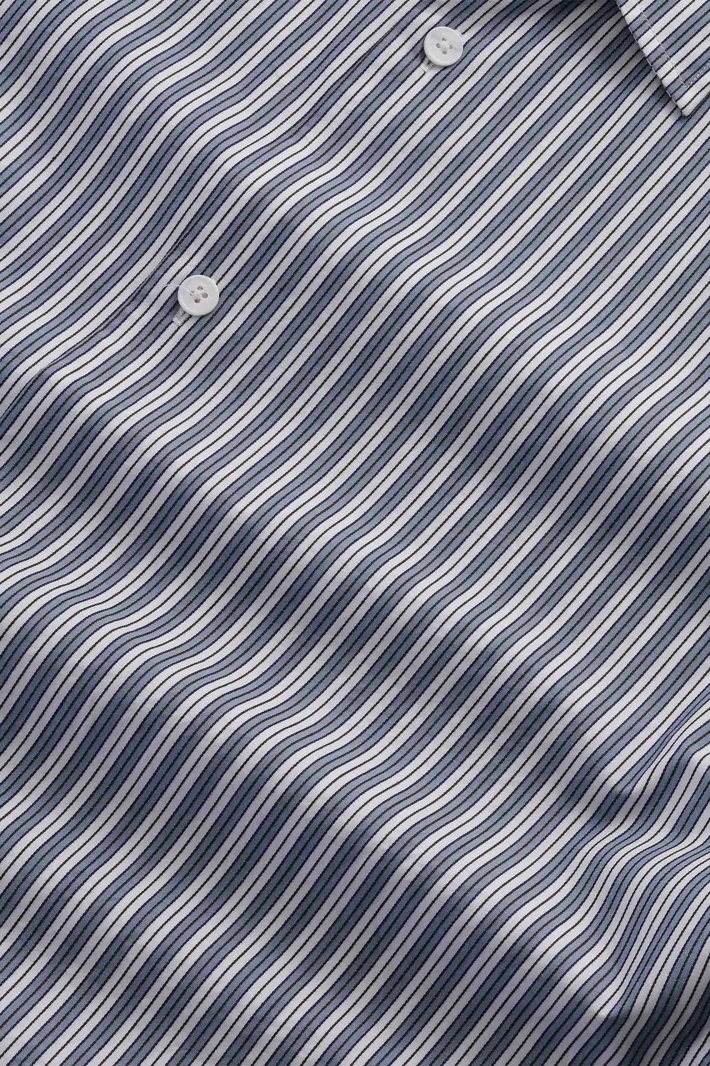 Freddy PKT Smooth Cotton Shirt - Sea Stripe