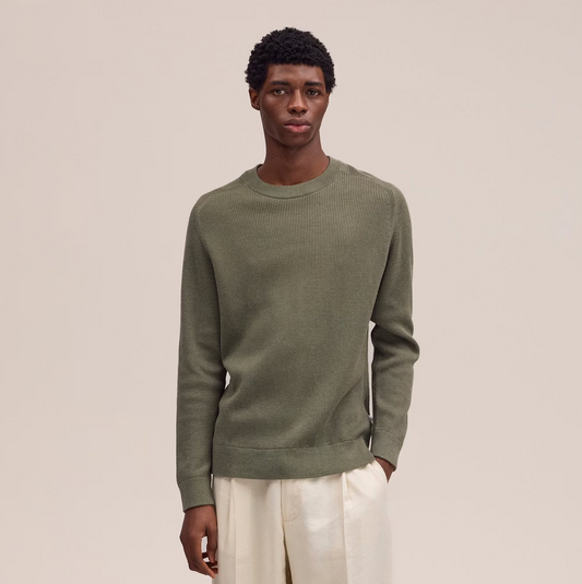 Kevin Ribbed Organic Cotton Sweater - Capers