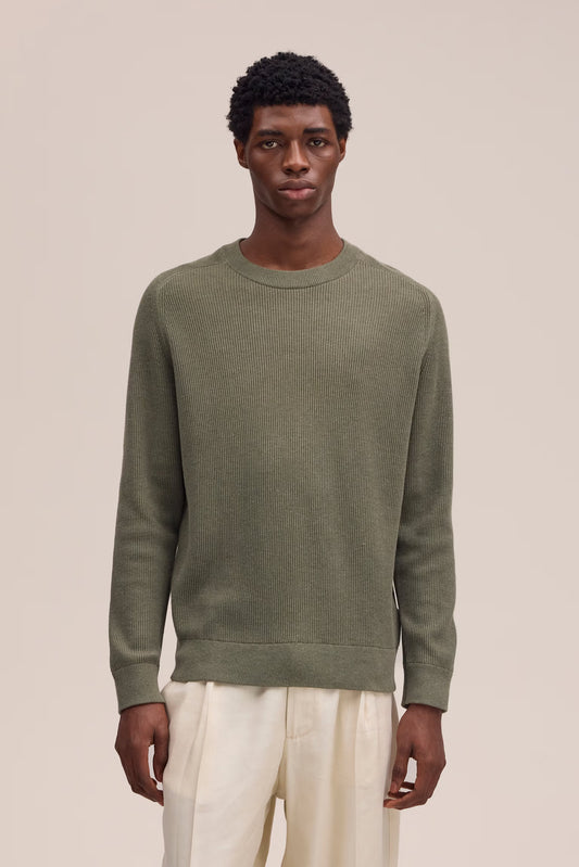 Kevin Ribbed Organic Cotton Sweater - Capers