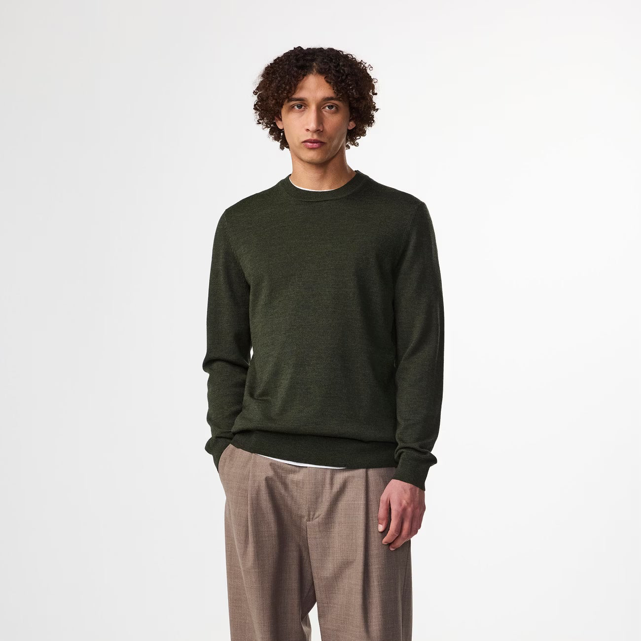 Ted Lightweight Merino Wool Sweater - Dark Army