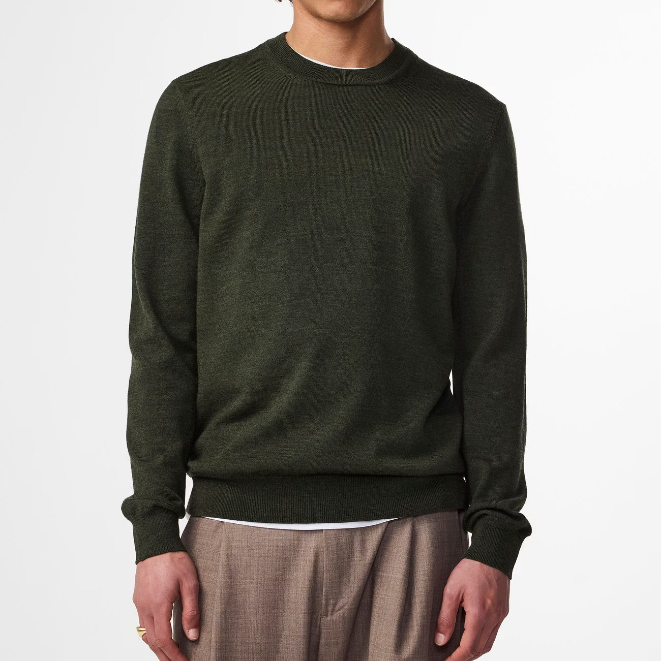 Ted Lightweight Merino Wool Sweater - Dark Army