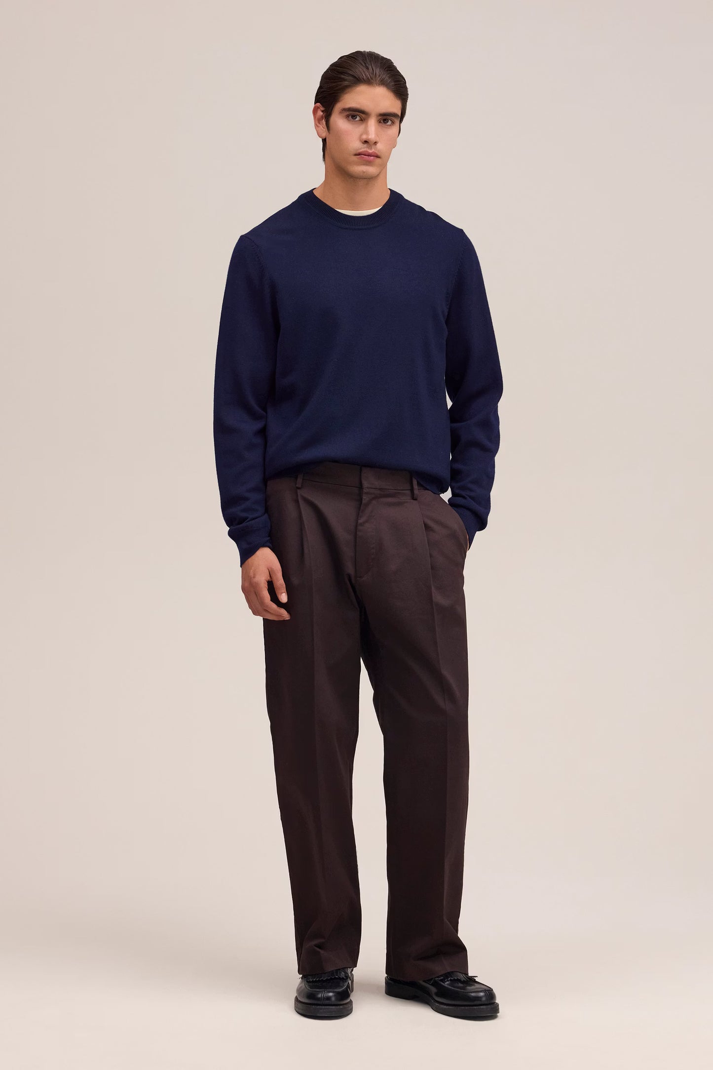 Ted Lightweight Merino Wool Sweater - Navy Blue