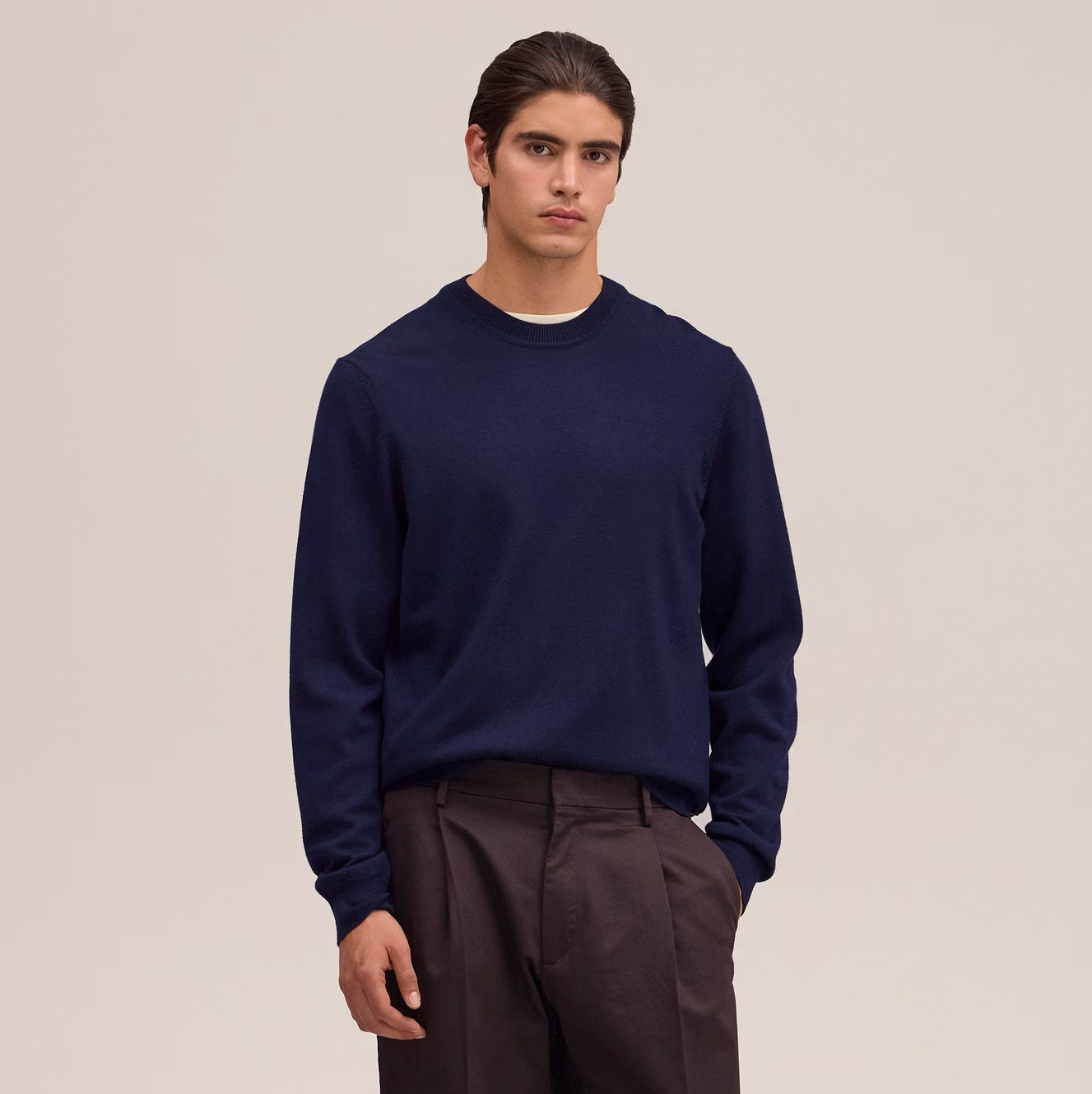 Ted Lightweight Merino Wool Sweater - Navy Blue