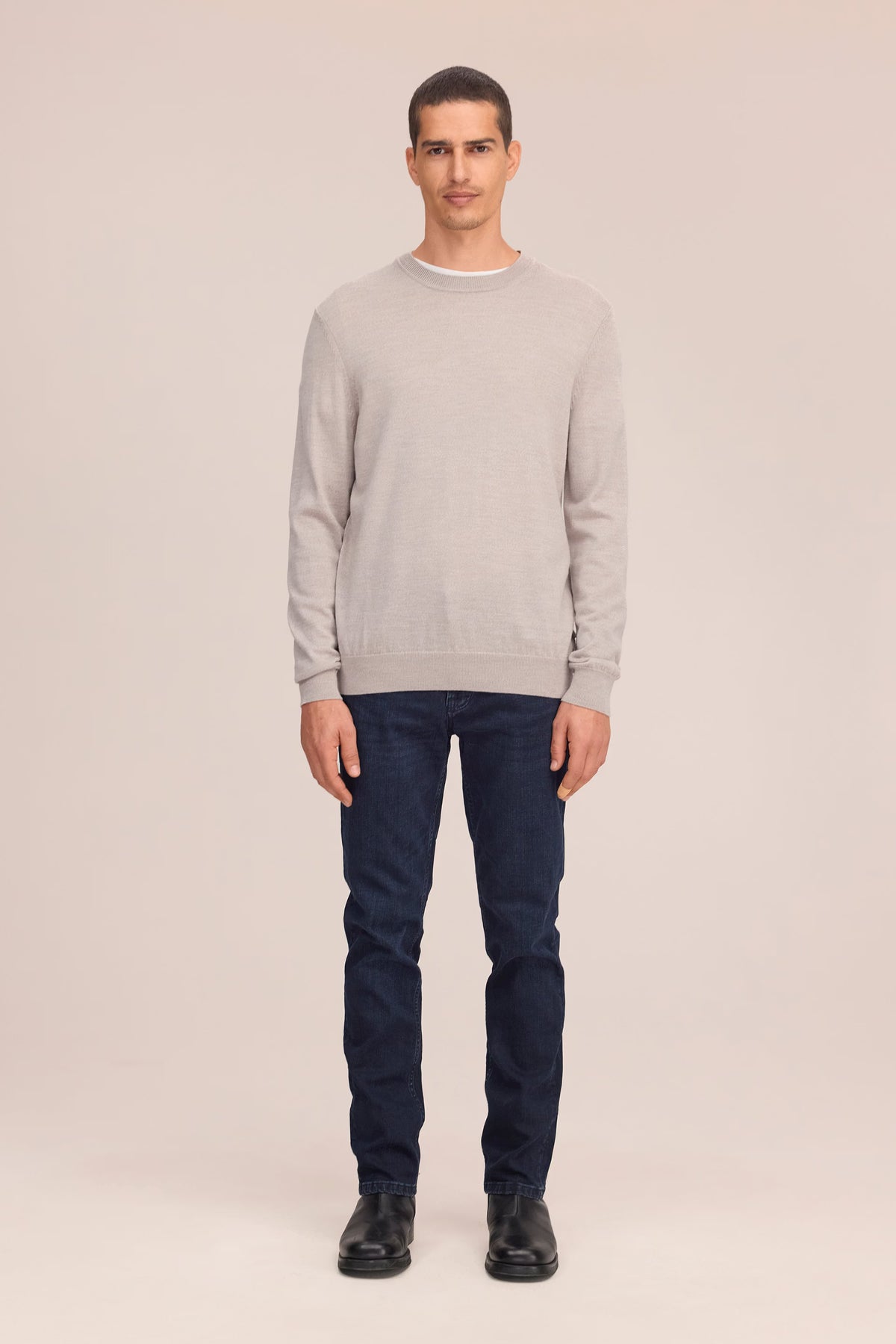 NN07 Ted Lightweight Merino Wool Sweater - Khaki Melange