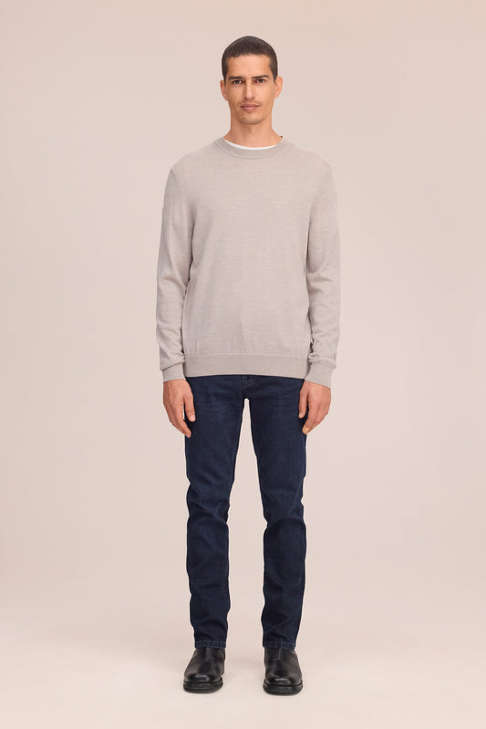 Ted Lightweight Merino Wool Sweater - Khaki Melange