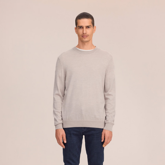 Ted Lightweight Merino Wool Sweater - Khaki Melange