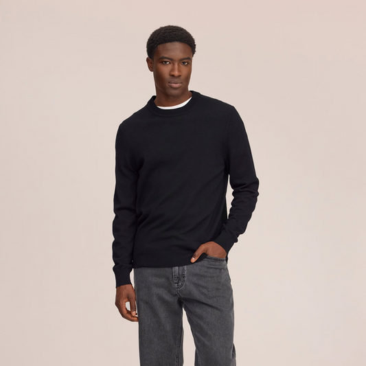 Ted Lightweight Merino Wool Sweater - Black