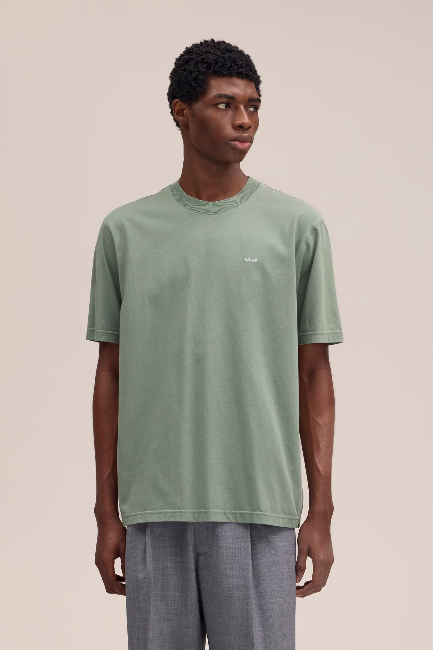 Adam Casual Logo Pima Tee - Sea Spray